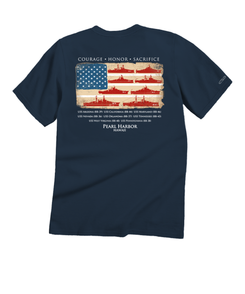 US Honor Flag - Navy Short Sleeve Crewneck T-Shirt