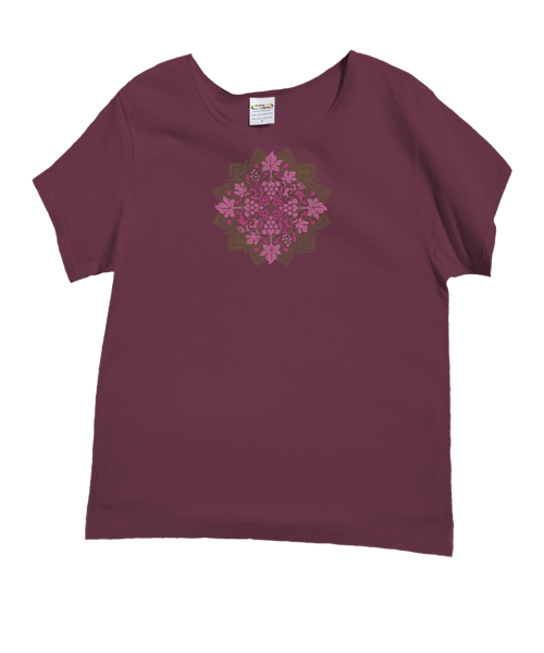 Wine Quilt - Wine Dyed Short Sleeve Scoop Neck T-Shirt
