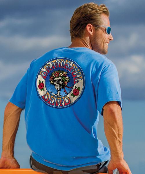 Grateful Dead Hawaiian Bertha - Blue Hawaii Dyed Short Sleeve Crewneck T-Shirt