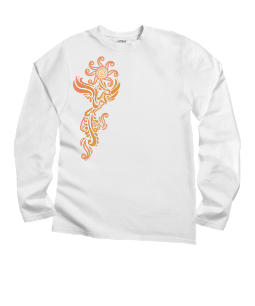 Phoenix - White Long Sleeve Crewneck T-Shirt