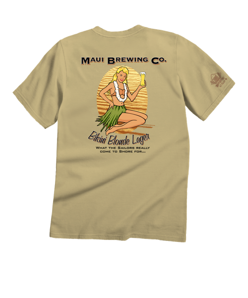 Maui Brewing Co Vintage Bikini Blonde - Beer Dyed Short Sleeve Crewneck T-Shirt