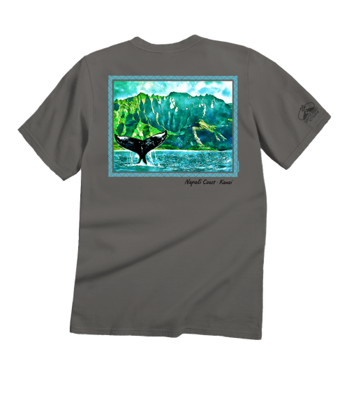 Napali Whale Tail Scenic - Crater Dyed® Short Sleeve Crewneck T-Shirt