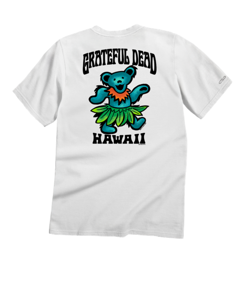 Grateful Dead Hula Bear - White Short Sleeve Crewneck T-Shirt