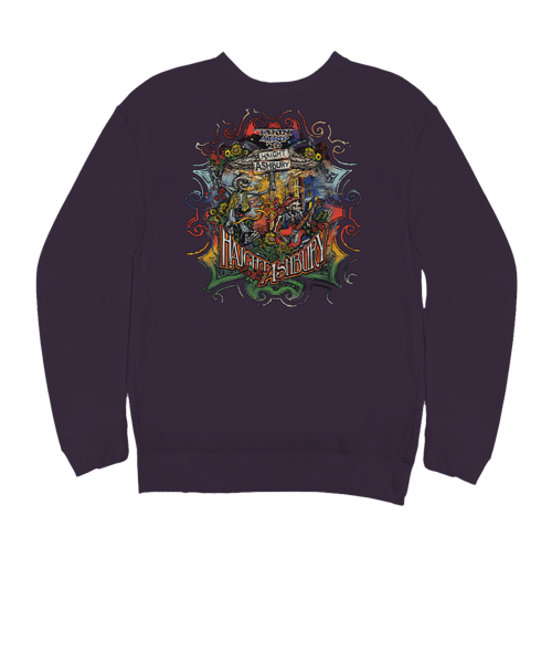 Trip To Haight Ashbury - Blackberry Dyed Long Sleeve Sweatshirt