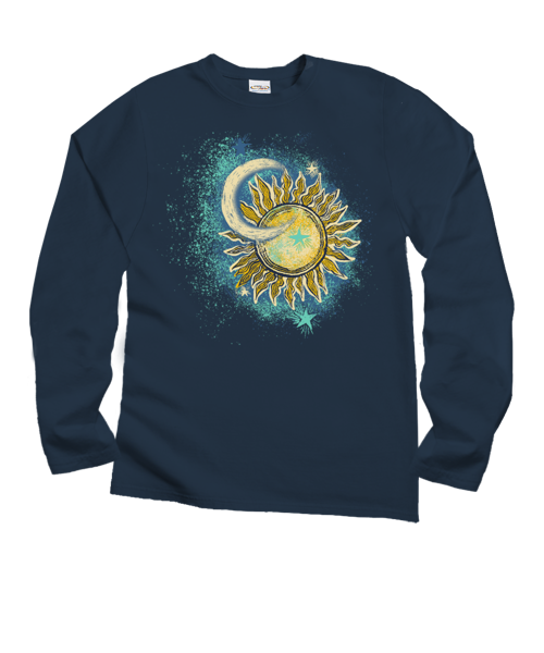 Luna Sol - Navy Long Sleeve Crewneck T-Shirt