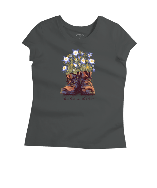 Columbine Boots - Graphite Short Sleeve Pima T-Shirt