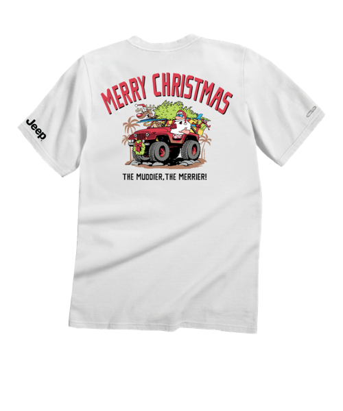 Jeep Off Road Santa - White Short Sleeve Crewneck T-Shirt
