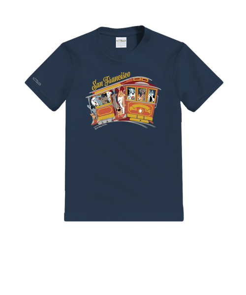 Dog Trolley - Navy Short Sleeve Crewneck T-Shirt