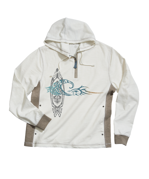 He'e Nalu Elima - Natural/Gray Long Sleeve Longboard Hooded Tee