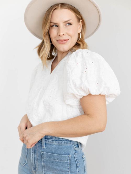 PINCH Floral Eyelet Blouse