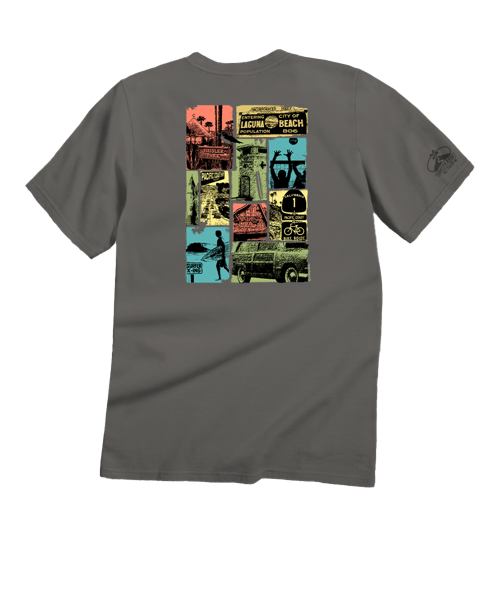 Laguna Beach Collage - Crater Dyed® Short Sleeve Crewneck T-Shirt