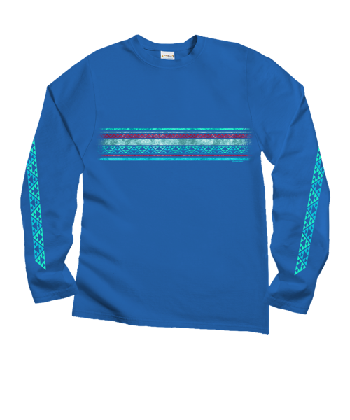 Aztec Band - Blue Hawaii Dyed Long Sleeve Crewneck T-Shirt