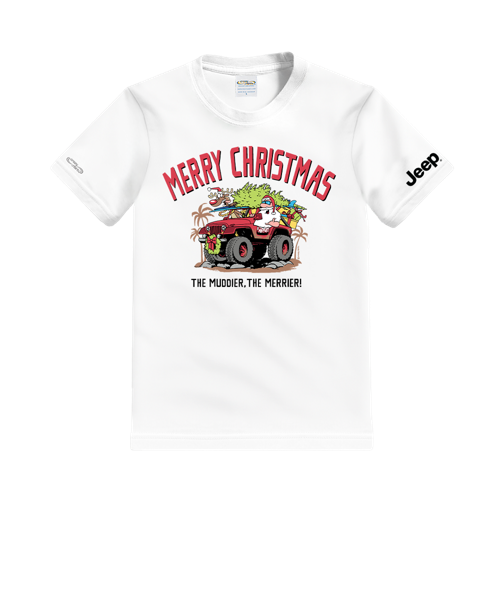 Jeep Off Road Santa - White Short Sleeve Crewneck T-Shirt