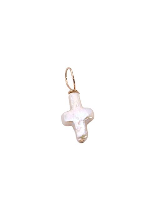 Farrah B Freshwater Pearl Cross Charm