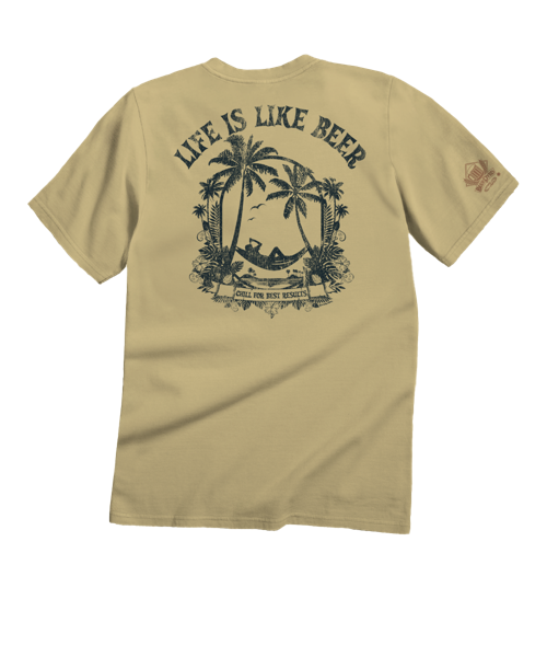 Life Is Like Beer - Beer Dyed Short Sleeve Crewneck T-Shirt