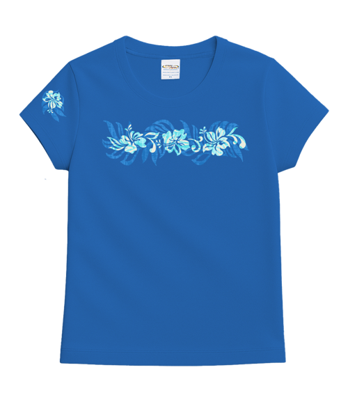 Oceania Stripe - Blue Hawaii Dyed Short Sleeve Crewneck T-Shirt