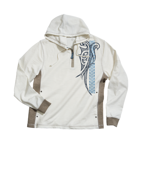 Alii Guard - Natural/Gray Long Sleeve Longboard Hooded Tee