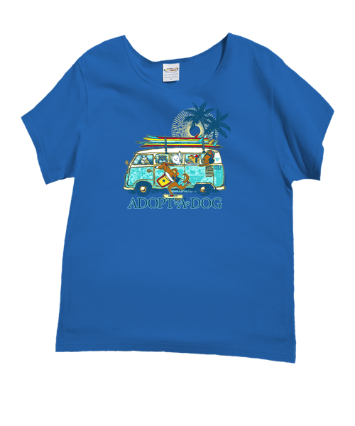 Volkswagen Hawaiian Humane Society Dog Day - Blue Hawaii Dyed Short Sleeve Scoop Neck T-Shirt