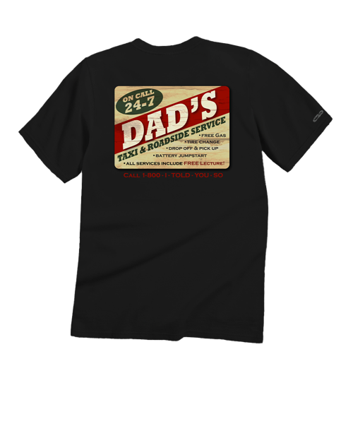 Dads Taxi - Black Short Sleeve Crewneck T-Shirt