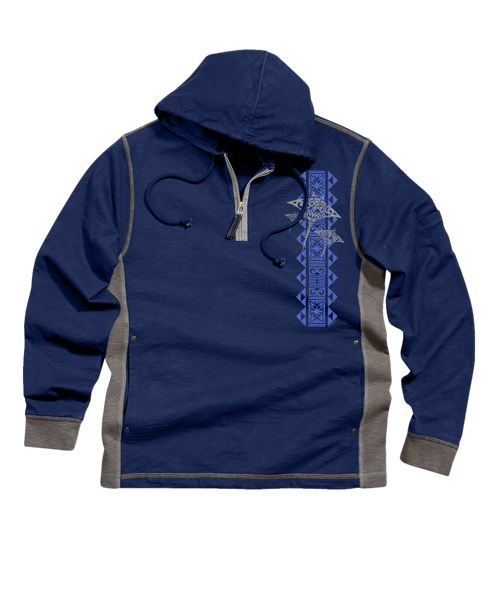 Hahalua Trio - Midnight/Gray Long Sleeve Longboard Hooded Tee