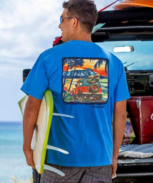 Jeep® Island Surf - Blue Hawaii Dyed Short Sleeve Crewneck T-Shirt