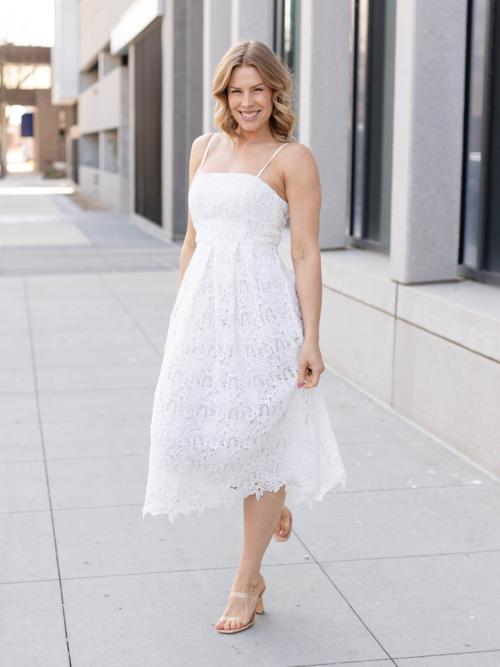 ASTR Lace Fit & Flare Dress