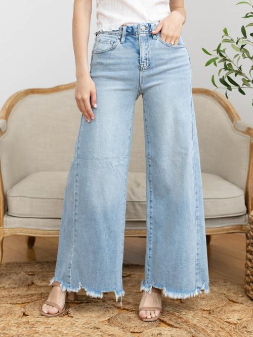 RISEN Light High Rise Ankle Wide Jean