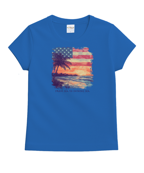Shining Sea - Blue Hawaii Dyed Short Sleeve Crewneck T-Shirt