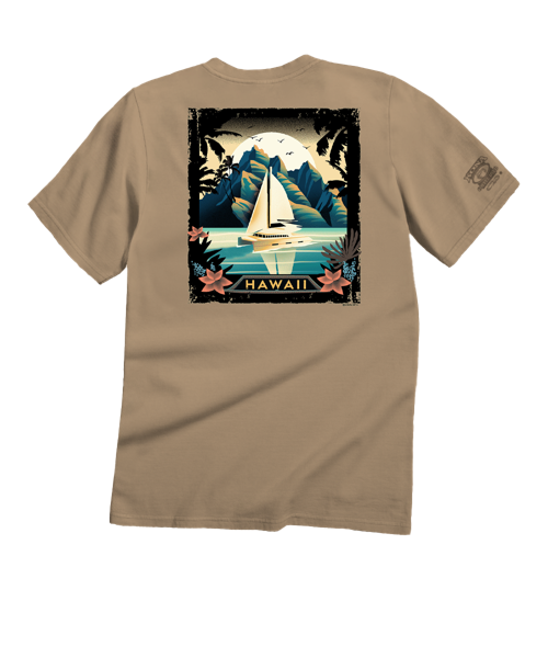 Poster Of Paradise - Kona Coffee Dyed Short Sleeve Crewneck T-Shirt