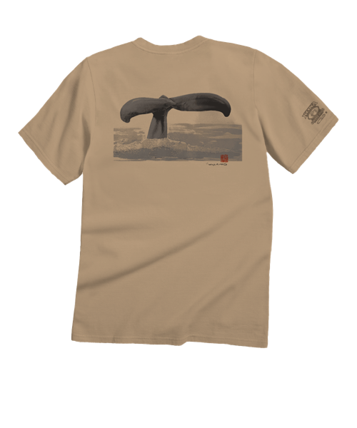 Wyland® Whale Tail Brushed - Kona Coffee Dyed Short Sleeve Crewneck T-Shirt
