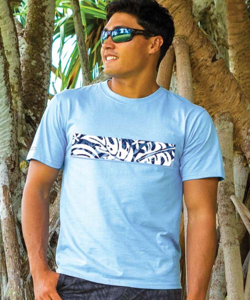 Pua Stripe - Blue Sky Short Sleeve Crewneck T-Shirt