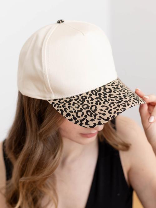 Leopard Print Brim Baseball Hat