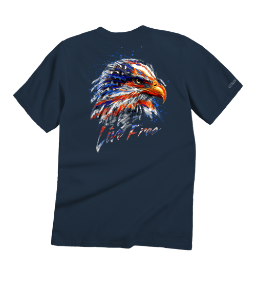Live Free - Navy Short Sleeve Crewneck T-Shirt