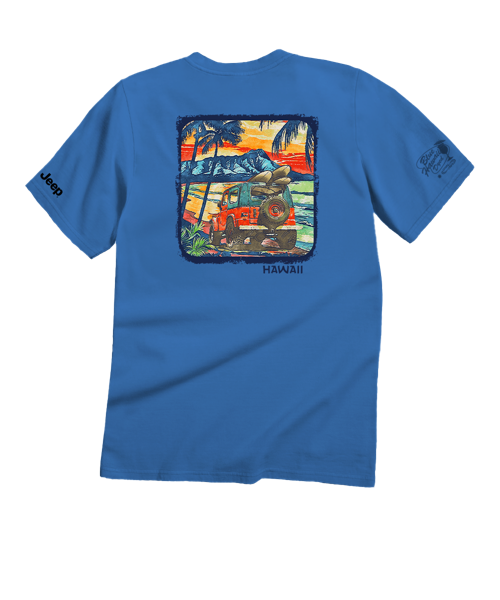 Jeep® Island Surf - Blue Hawaii Dyed Short Sleeve Crewneck T-Shirt