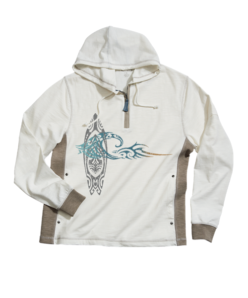 He'e Nalu Elima - Natural/Gray Long Sleeve Longboard Hooded Tee