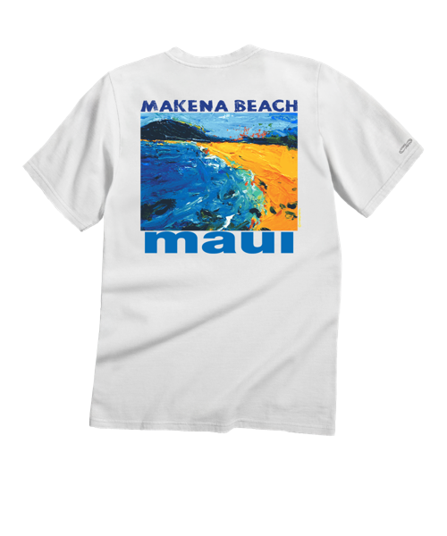 Makena Beach - White Short Sleeve Crewneck T-Shirt