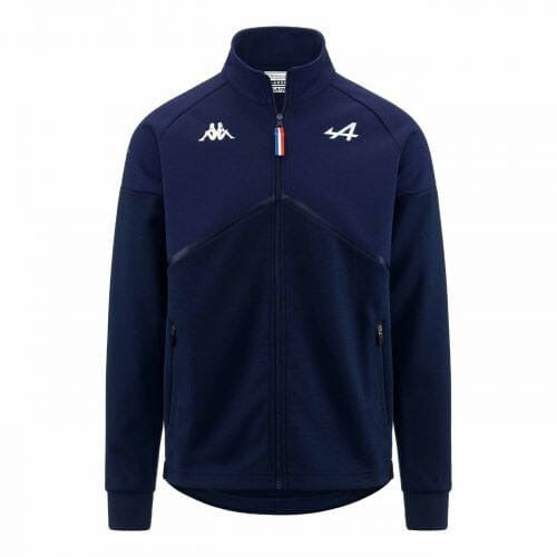 Alpine Racing F1 Men's Team Full Zip Fleece Pullover - Dark Grey/Blue