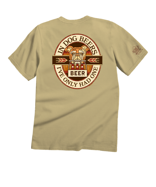 In Dog Beers - Beer Dyed Short Sleeve Crewneck T-Shirt