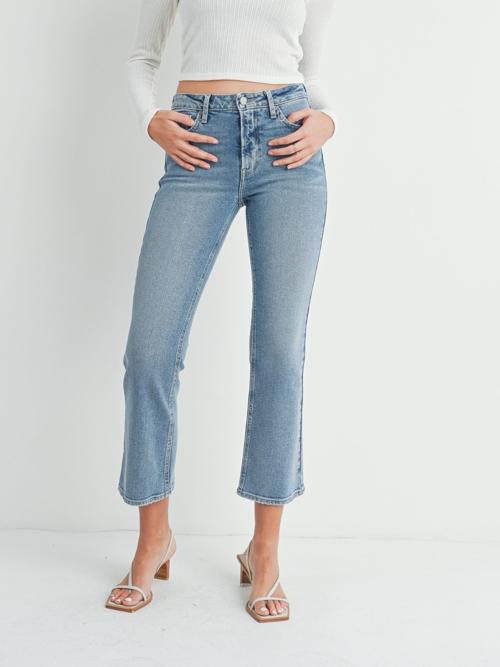 Just Black Medium Denim Slim Cropped Bootcut