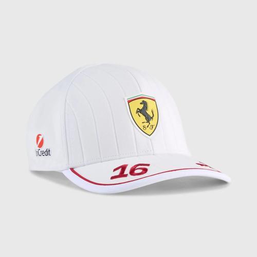 Scuderia Ferrari F1 2025 Charles Leclerc Miami GP Team Driver Hat - Puma White