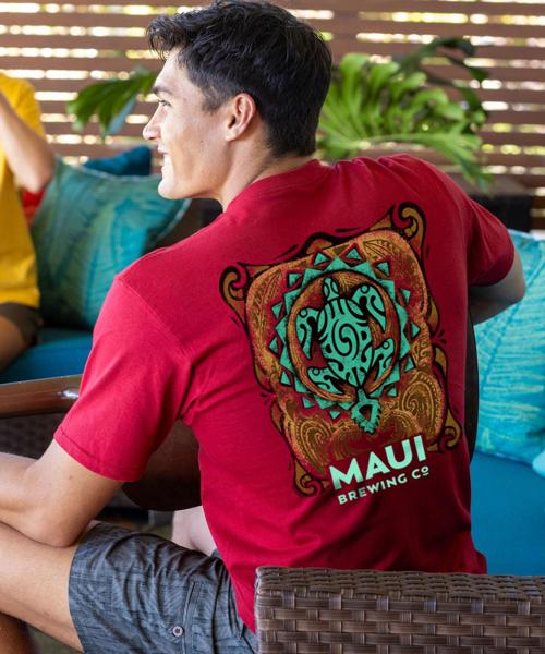 Maui Brewing Co Tribal Logo - Garnet Short Sleeve Crewneck T-Shirt