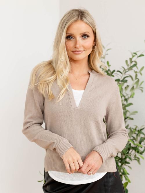 Elan V-Neck Layered Sweater