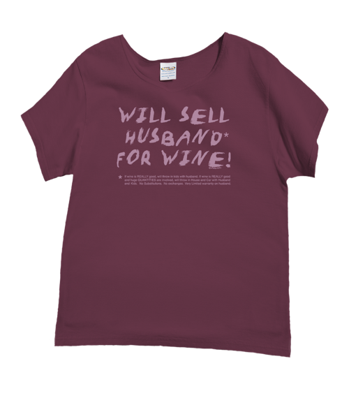 Sell 4 Wine - Wine Dyed Short Sleeve Scoop Neck T-Shirt