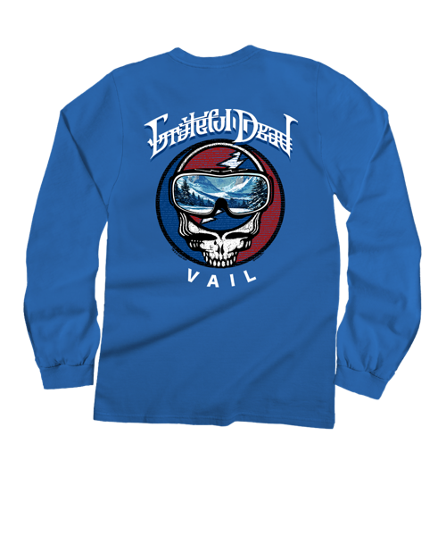 Grateful Dead Vail Scenic - Blue Hawaii Dyed Long Sleeve Crewneck T-Shirt