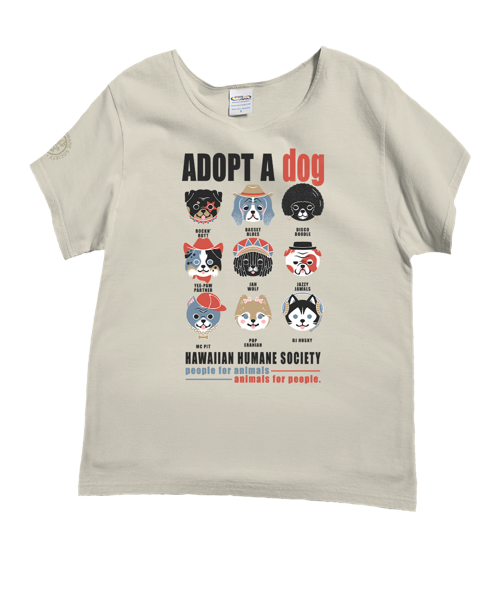 Hawaiian Humane Society Adopt A Dog Canine Musicians - Coconut Dyed Short Sleeve Scoop Neck T-Shirt