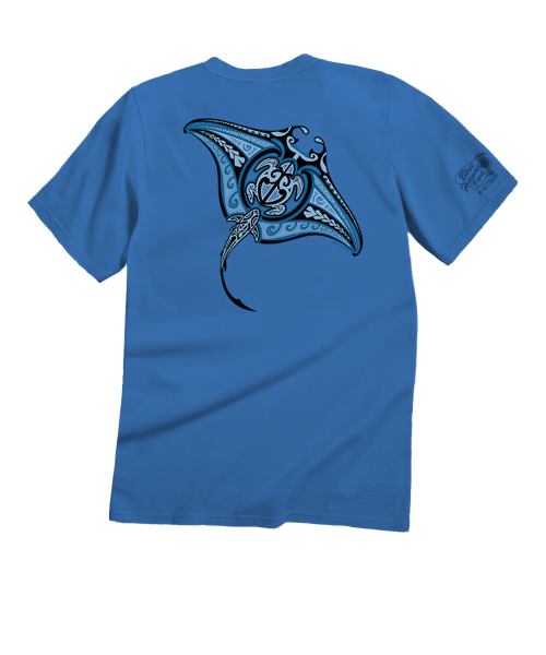 Ehukai Manta - Blue Hawaii Dyed Short Sleeve Crewneck T-Shirt