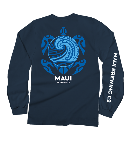 Maui Brewing Co New Big Swell - Navy Long Sleeve Crewneck T-Shirt