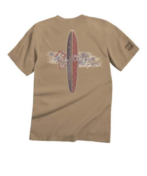 Hibiscus Surf - Kona Coffee Dyed Short Sleeve Crewneck T-Shirt