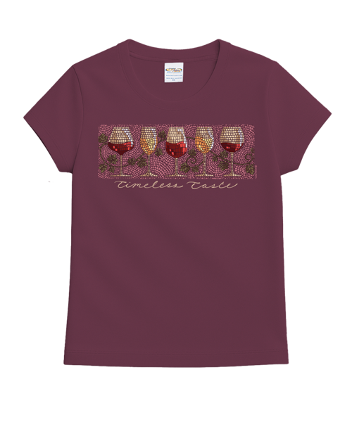 Wine Glass Mosaic - Wine Dyed Short Sleeve Crewneck T-Shirt