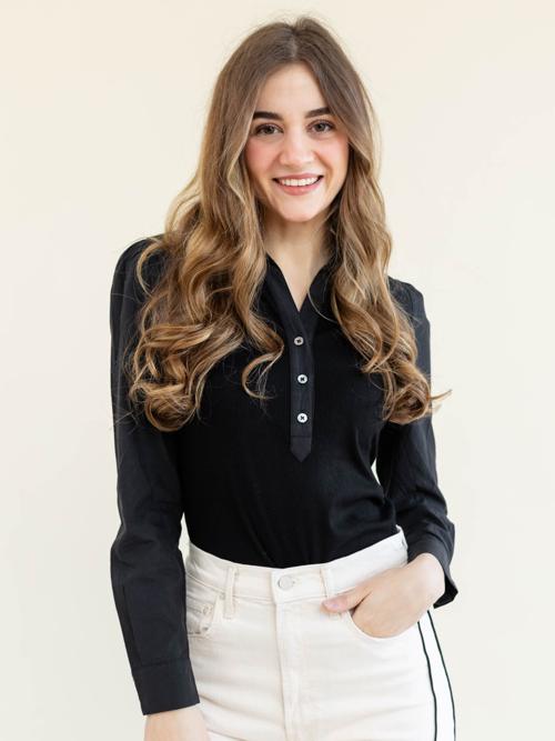 Current Air Puff Sleeve Henley Top